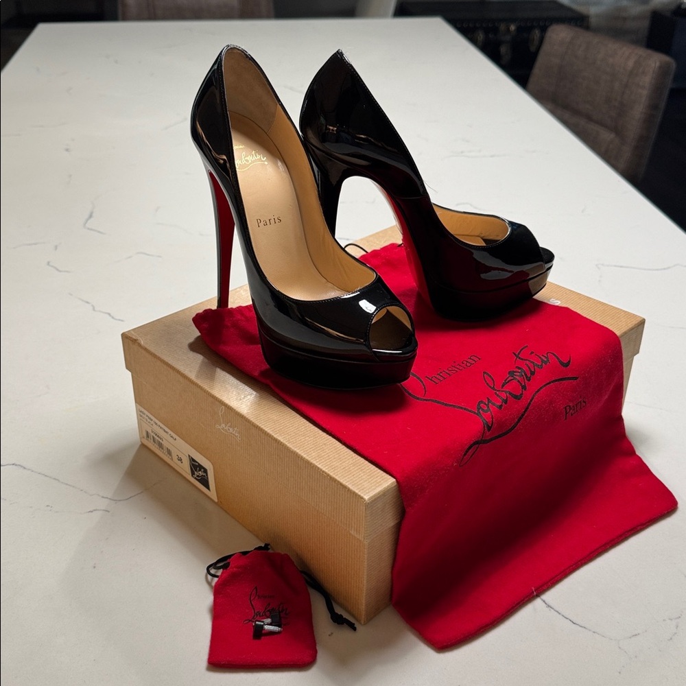 Christian Louboutin Black Lady Peep Toe